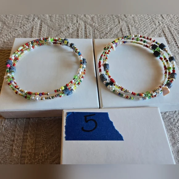 Beaded Bracelets Handmade Unique Set of Two - Picture 7 of 7